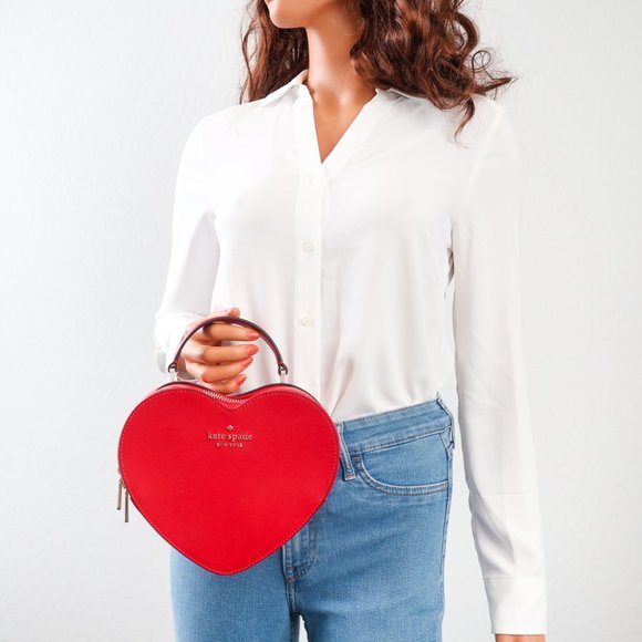 NWT Kate Spade New York Love Shack Heart Crossbody in Candied Cherry - Picture 4 of 14